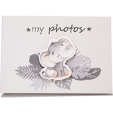 Scrapbooking Happy Homewares Cute Baby Elephant Grey Photo Album with Silver Stars and Palm Leaves