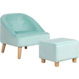 Blue Sofas Homcom Toddler Chair 2 Piece Sofa Set