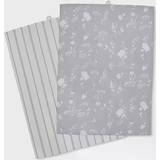Kitchen Towels Catherine Lansfield Meadowsweet Floral Set 2 Kitchen Towel Grey