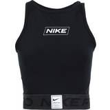 Tank Tops on sale Nike Pro Dri-FIT Cropped Graphic Tank Top Women - Black/Dark Smoke Grey/White