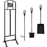 Cast Iron Fire Companion Sets Imperial New York Giants Fireplace Tool Set, Black