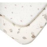 Grey Fabrics Tutti Bambini Pack of 2 Cocoon Bedside Crib Fitted Sheets-Whitte/Brown