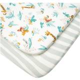 White Fabrics Tutti Bambini Pack of 2 Run Wild Bedside Crib Fitted Sheets-White/Blue