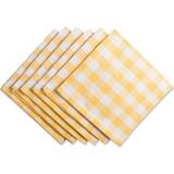 Design Imports Checkers Set Cloth Napkin Yellow, White (50.8x50.8cm)