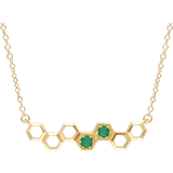Gemondo Honeycomb Necklace - Gold/Emerald