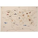 Ferm Living Interior Decorating Ferm Living The World Textile Map Off-White