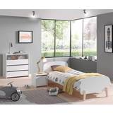 Bedside Table Kid's Room Vipack Nightstand Kiddy with Door Wood White White