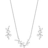 Adjustable Size Jewellery Sets Jon Richard Vine Jewellery Set - Silver/Pearls/Transparent