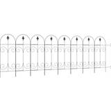 Black Fences OutSunny Decorative Garden Fencing, 8PCs 44in Picket Fence Panels, Rustproof Wire Landscape Flower Bed Border