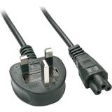 Silver Electrical Cables Lindy 2m UK to IEC C5 Mains Cable