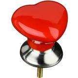 Premier Housewares Heart Shape Red Ceramic Drawer Knobs