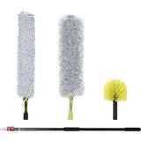Dusters Homcom Extendable Feather Duster Cleaning Kit Pole 3.5m/11.5ft
