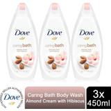 Dove Bubble Bath Dove Caring Bath Almond Cream Hibiscus Moisturising Soak, 6x450ml
