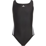 Black Swimwear adidas Kid's 3-Stripes Swimsuit - Black/White (IB6009)