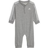 Jumpsuits Children's Clothing adidas Infant Essentials 3-Stripes French Terry Bodysuit - Medium Grey Heather/White (IA2546)