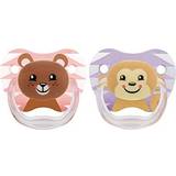 Dr. Brown's Pacifiers & Teething Toys Dr. Brown's Dr Prevent Soothers, Animal Faces, Multicolour (Pink) 6-18 Month