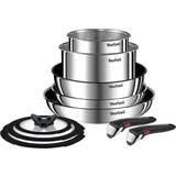 Silver Cookware Tefal Ingenio Emotion Cookware Set with lid 10 Parts