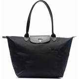 Longchamp Le Pliage Shoulder Leather Trim Tote Bag - Black