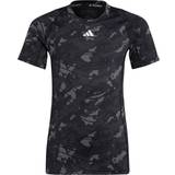 Camouflage Children's Clothing adidas Aeroready Techfit Camo Printed T-shirt - Grey Five/Carbon/Black/White (HR6262)