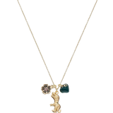 Coach Rexy Heart Charm Pendant Necklace - Gold/Green