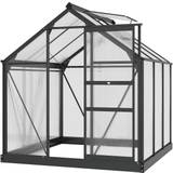 Greenhouses OutSunny Walk-In Greenhouse 6x6ft Aluminum Polycarbonate