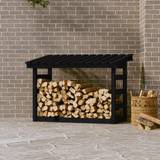 vidaXL Firewood Rack Black 108x64.5x78 cm Solid Wood Pine