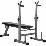 Exercise Racks Homcom Weight Bench Foldable with Barbell Rack and Dip Station