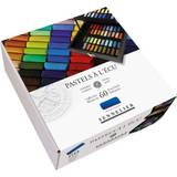 Sennelier Extra Soft Pastel Half Stick Wooden Box Set, Black, 60 Colors