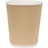 Fiesta Disposable Coffee Cups Ripple Wall Kraft 225ml 8oz (Pack of 500)