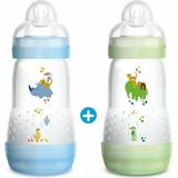 Mam Anti-Colic Easy Start Bottle 260ml 0 to 6 months Flow Teat 2 Pack of 2 Boy