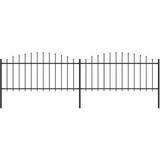 Black Fences vidaXL Garden Fence with Spear Top 340x75cm