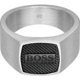 Hugo Boss Rings HUGO BOSS Seal Signet Ring - Silver/Black