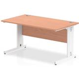 Desk Divider Screens Impulse 1400 800mm Straight Desk Beech Top
