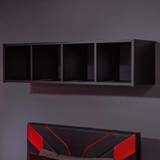 4 cube storage unit X Rocker Mesh-Tek Wall Display Shelf With Cube