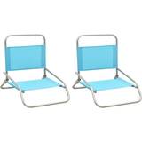 VidaXL Camping Chairs vidaXL Folding Beach Chairs 2 pcs Turquoise Fabric