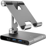 Tablet Holders j5create JTS224 Multi-Angle Stand with Docking Station iPad Pro