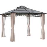 OutSunny Double Roof Hard Top Gazebo 3x3 m