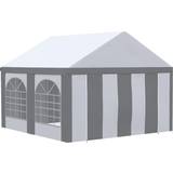 Pavilions & Accessories OutSunny 4 4m Galvanised Party Tent, Marquee Gazebo