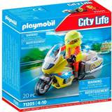 Cities Play Set Playmobil Rescue Motorcycle with Flashing Light 71205