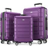 Polycarbonate Suitcase Sets Showkoo Expandable Luggage - Set of 3