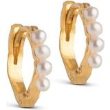 ENAMEL Copenhagen Paula Hoops Earrings 10mm - Gold/Pearls