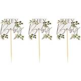 Ginger Ray Party Decorations Hey Baby Shower Cupcake Toppers 12-pack