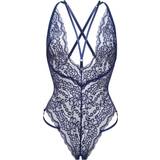 LoveHoney Late Night Liaison Crotchless Lace Body Blue