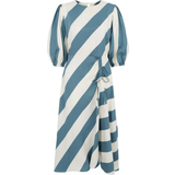 Aligne Getson Humbug Stripe Midi Dress - Dove Blue