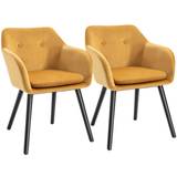 Yellow Chairs Homcom Modern Kitchen Chair 74cm 2pcs