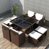VidaXL Director's Chairs Garden & Outdoor Furniture vidaXL 9 Piece Poly Patio Dining Set