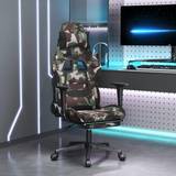 Green Gaming Chairs vidaXL Swivel Gaming Chair with Footrest Black and Camouflage Fabric