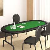 vidaXL 10-Player Folding Poker Tabletop Green 208x106x3 Green
