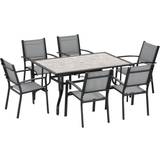 Plastic Patio Dining Sets OutSunny 84B-839 Patio Dining Set, 1 Table incl. 6 Chairs