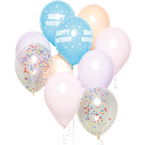 Amscan Latex Balloons Happy Birthday Pastel 10-pack